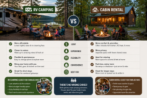 RV Camping vs Cabin Rental