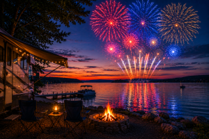 July 4th fireworks Lake Champlain