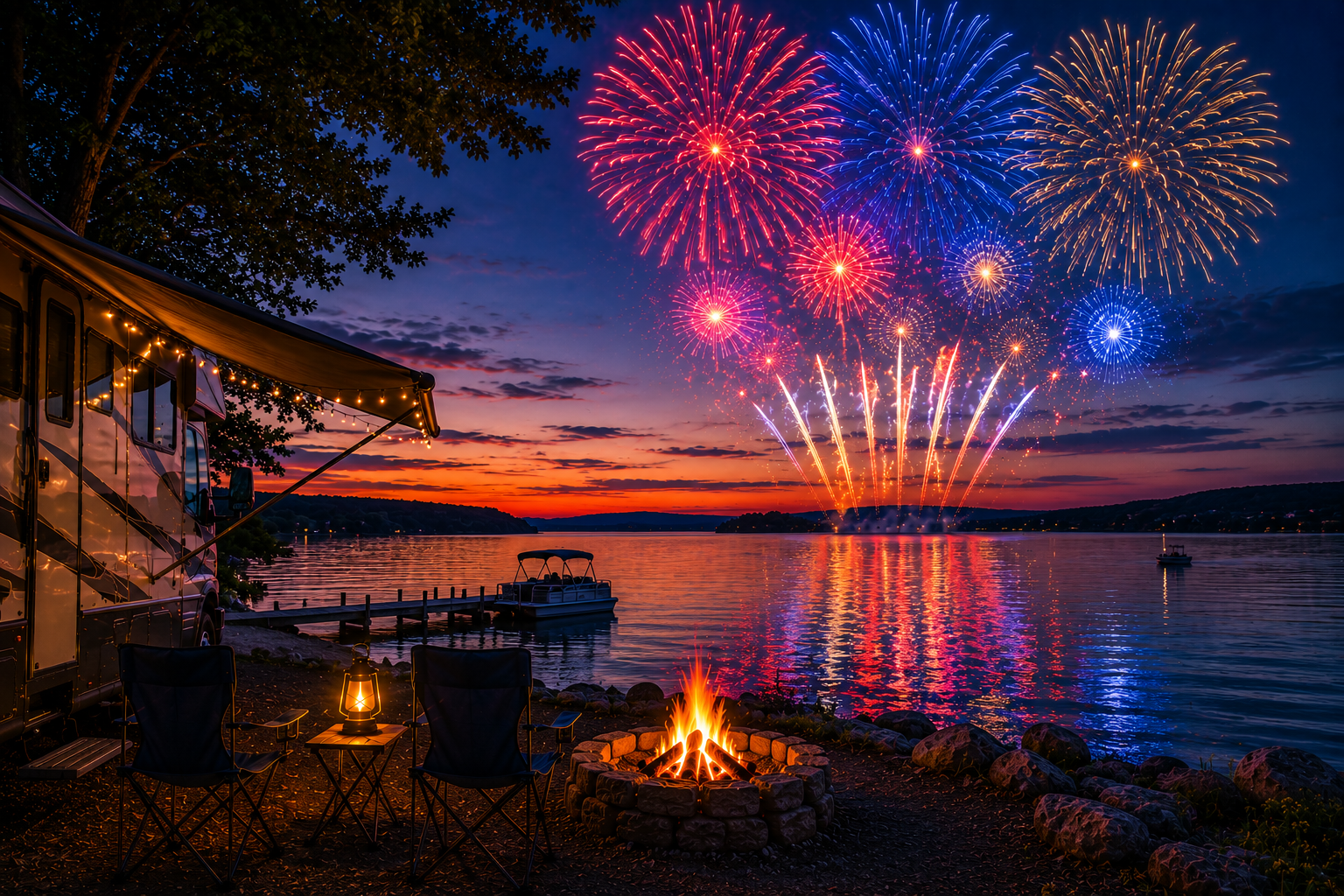 July 4th fireworks Lake Champlain